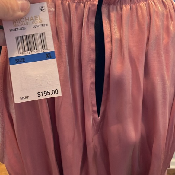 NWT Michael Kors dusty rose Maxi Dress with pink and gold shimmer fabric - Picture 5 of 5